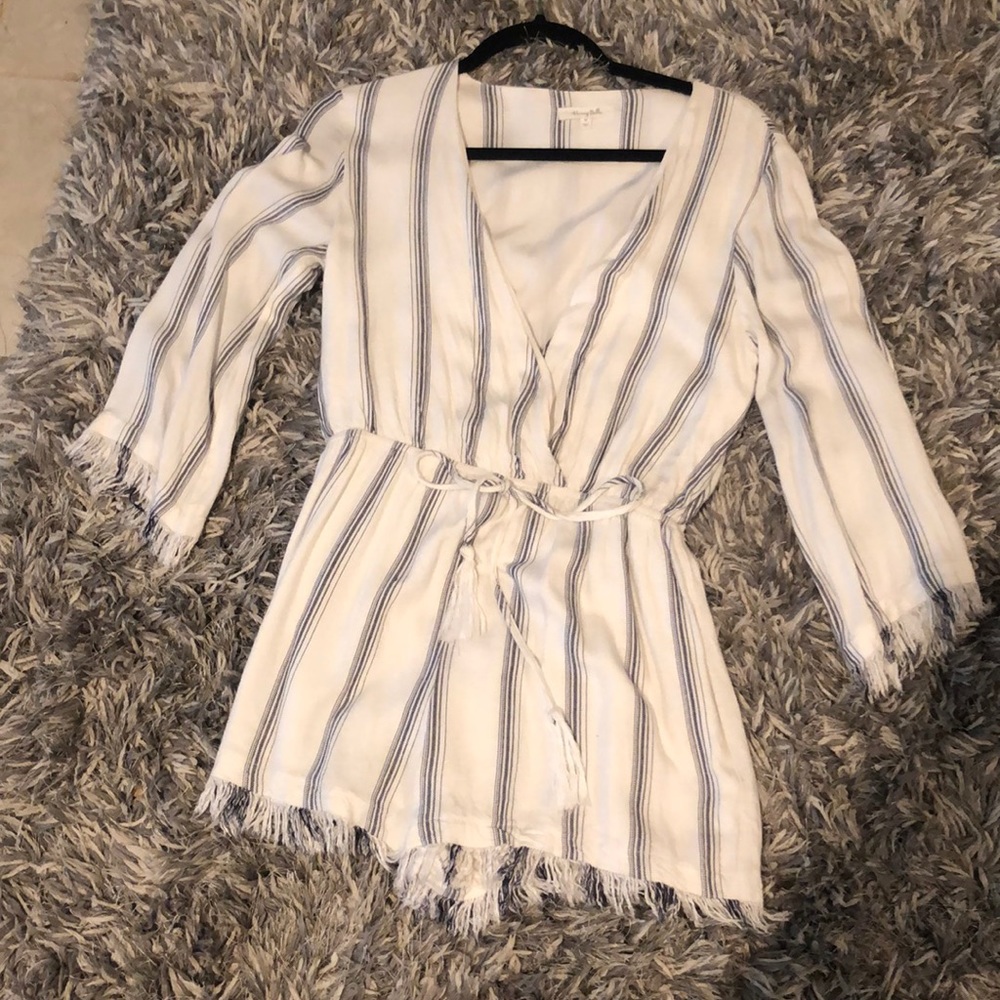 Honey Belle Blue and White Romper